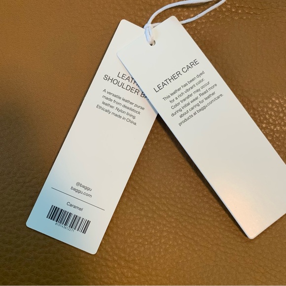 BAGGU‎ Deadstock Caramel Leather Shoulder Bag Brand New - Picture 10 of 12